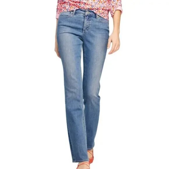 Talbots Flawless Five Pocket Straight Leg Silhouette Petite Blue Denim Jeans - Picture 1 of 7